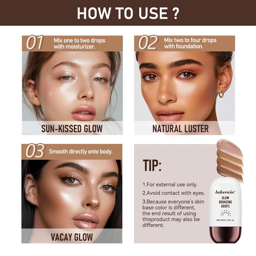 Bronzing Drops, Hawaiian Tropic Tanning Drops To Add To Moisturizer, Innovative  Nourishing Skincare For Radiant, Natural Sunkissed Complexion Outdoor Body Shimmer Oil Makeup Products Beauty Glow