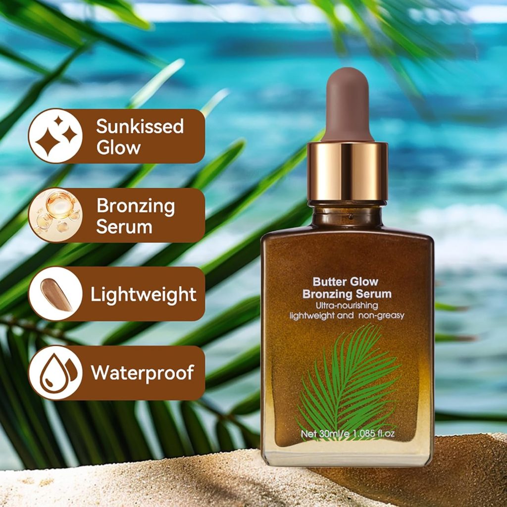 Butter Glow Bronzing Serum,Nourishing Skincare Bronzing Drops for Natural Sunkissed Complexion