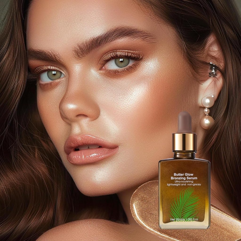 Butter Glow Bronzing Serum,Nourishing Skincare Bronzing Drops for Natural Sunkissed Complexion