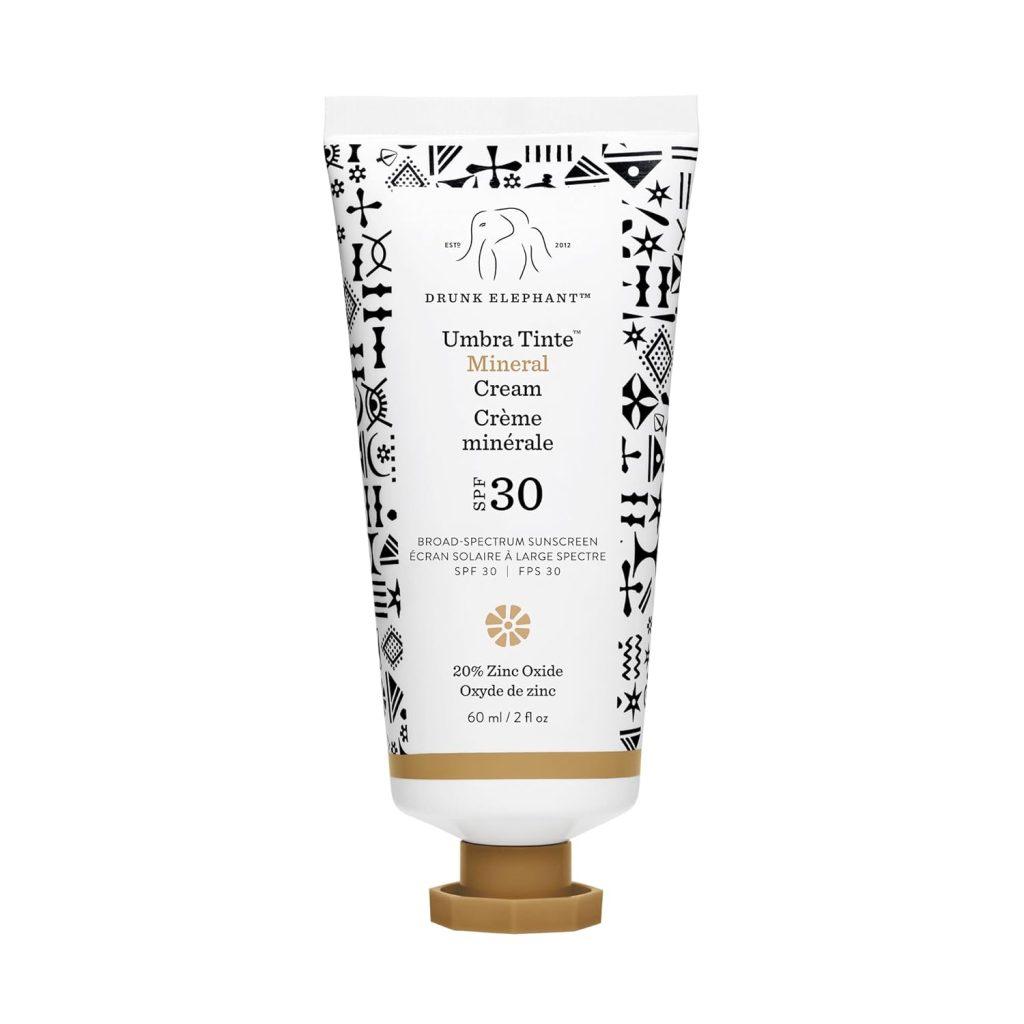 Drunk Elephant Umbra Tinte Mineral Cream SPF 30/PA+++ - 100% Mineral Sun Protection - Lightweight  Blendable - Free of Essential Oils, Silicones  Fragrances - Cruelty Free - 2 fl oz