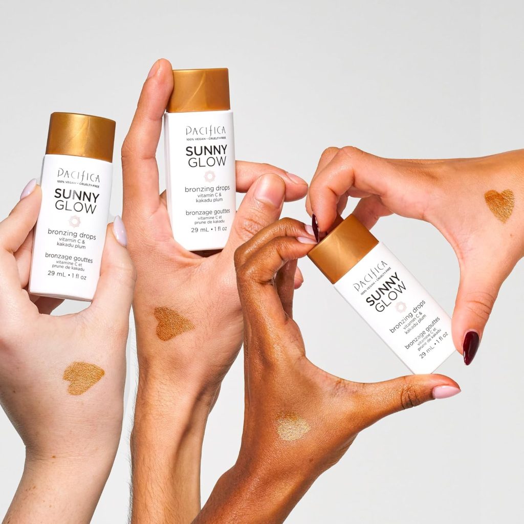 Pacifica Beauty Sunny Glow Bronzing Drops with Vitamin C, Skin Tint Illuminator, Liquid Bronzer, Dewy Healthy Glow, Silky Sunkissed Skin, Vegan and Cruelty Free, 1 fl oz
