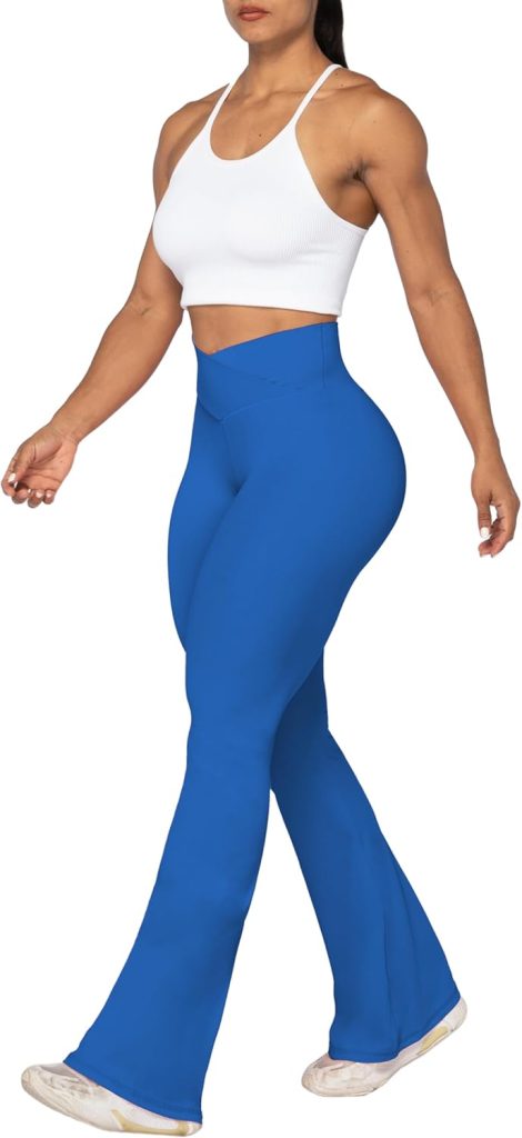 Sunzel Flare Leggings, Crossover Yoga Pants with Tummy Control, High-Waisted and Wide Leg