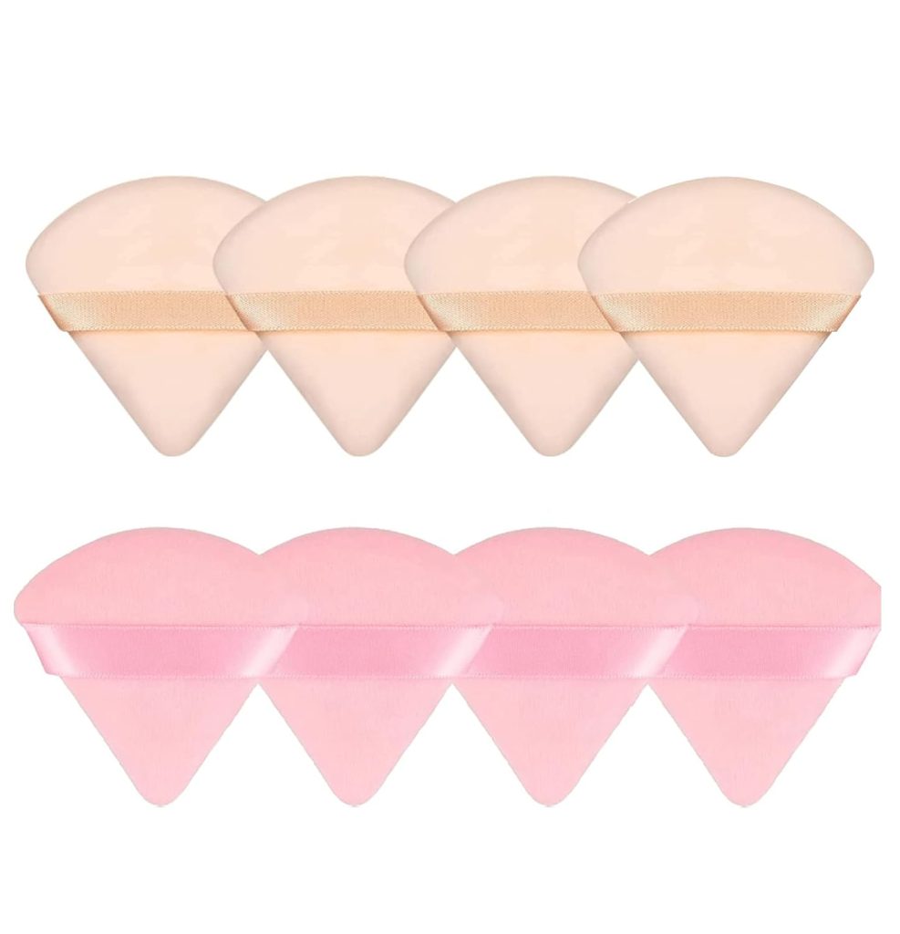 8 Pieces Triangle Powder Puff Face Soft Triangle Makeup Puff Velour Cosmetic Foundation Blender Sponge Beauty Makeup Tools