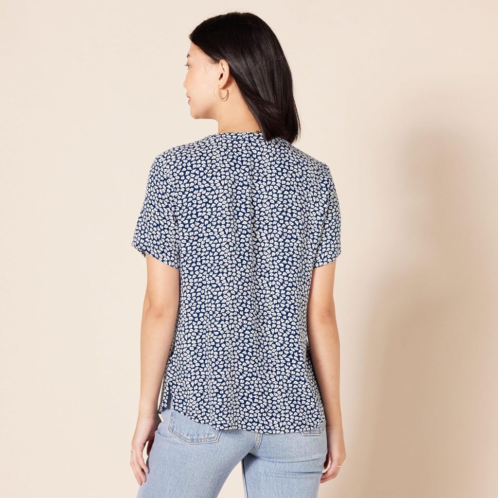 Amazon Essentials Womens Short-Sleeve Woven Blouse