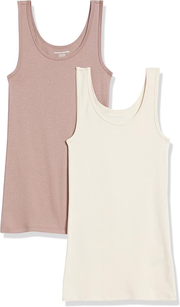 Amazon Essentials Womens Slim-Fit Tank, Pack of 2