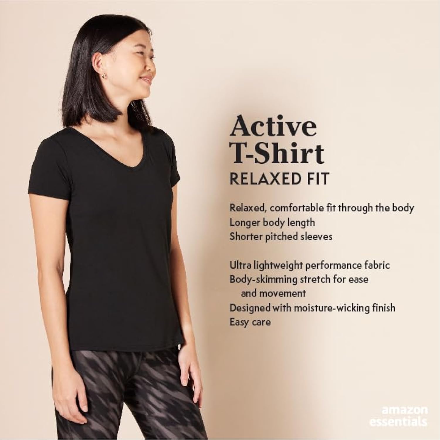 Amazon Essentials Women’s Tech Stretch Short-Sleeve V-Neck T-Shirt Review