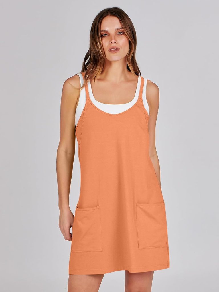 ANRABESS Women Summer Mini Romper Dress Workout Tennis Active Sports Athleisure Outfits Built in Shorts Trendy Vacation
