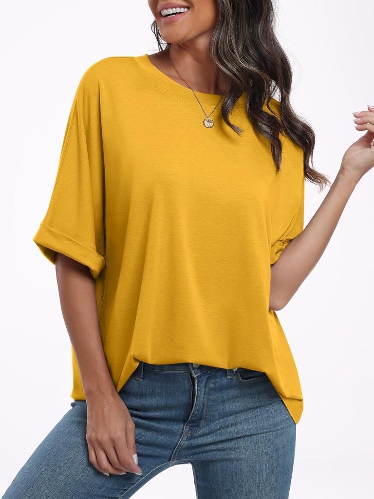 ANRABESS Womens Oversized T Shirts Short Sleeve Crewneck Summer Tops Casual Loose Basic Tee Shirts 2024 Trendy Clothes