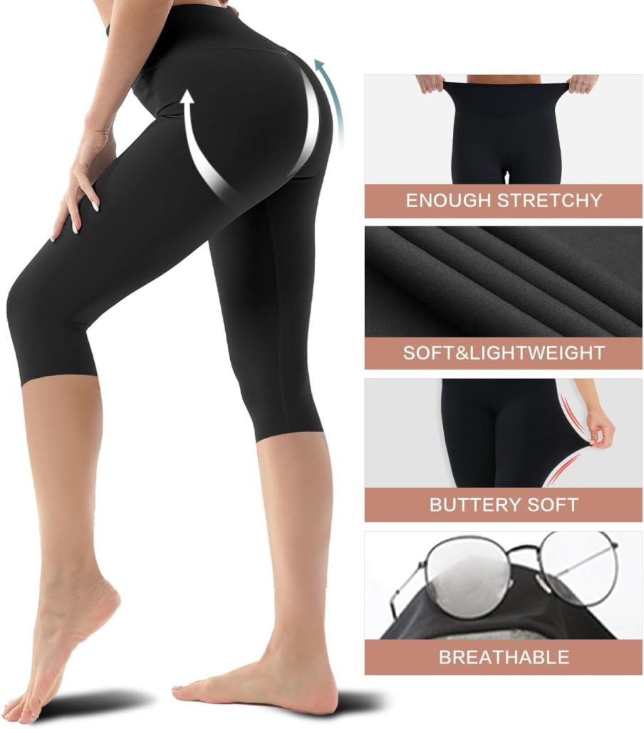 Blisset 3 Pack High Waisted Leggings for Women-Soft Athletic Tummy Control Pants for Running Yoga Workout Reg  Plus Size