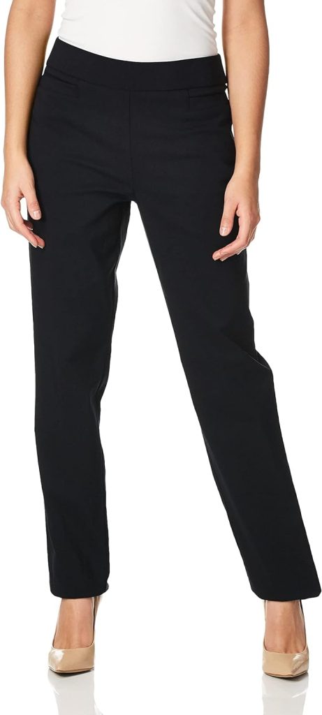Briggs New York Womens Super Stretch Millennium Welt Pocket Pull on Career Pant (Average  Short Length)