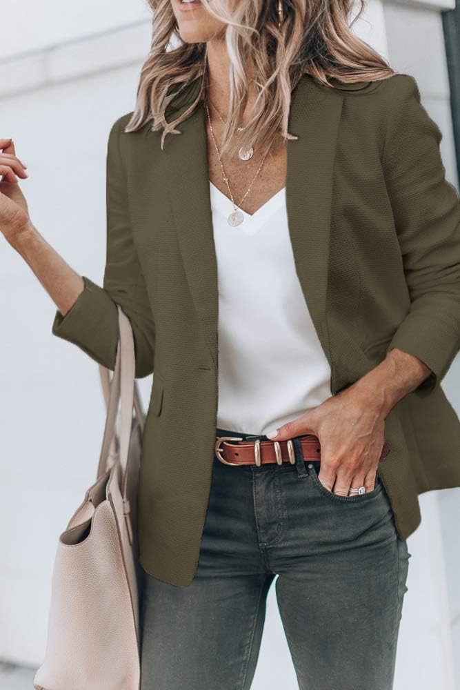 Cicy Bell Womens Casual Blazers Open Front Long Sleeve Work Office Jackets Blazer