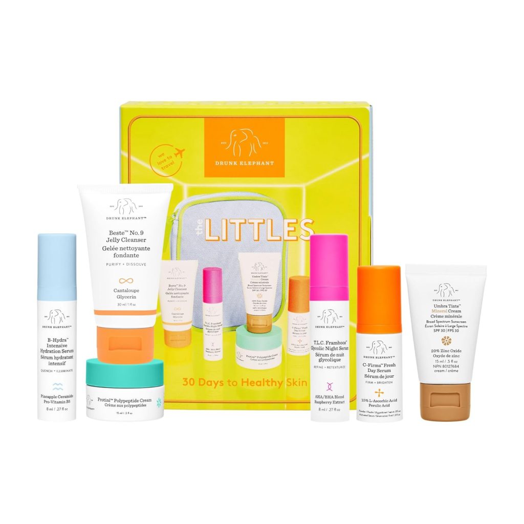 Drunk Elephant The Littles 7.0 - Includes Six Travel-Friendly A.M. and P.M. Essentials - Free of Essential Oils, Silicones  Fragrances