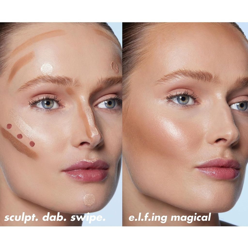 e.l.f. Halo Glow Contour Beauty Wand, Liquid Contour Wand For A Naturally Sculpted Look, Buildable Formula, Vegan  Cruelty-free, Light/Medium
