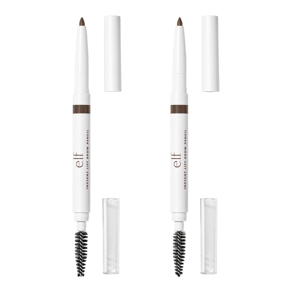 e.l.f., Instant Lift Brow Pencil, Dual-Sided, Precise, Fine Tip, Shapes, Defines, Fills Brows, Contours, Combs, Tames, Neutral Brown, 0.006 Oz