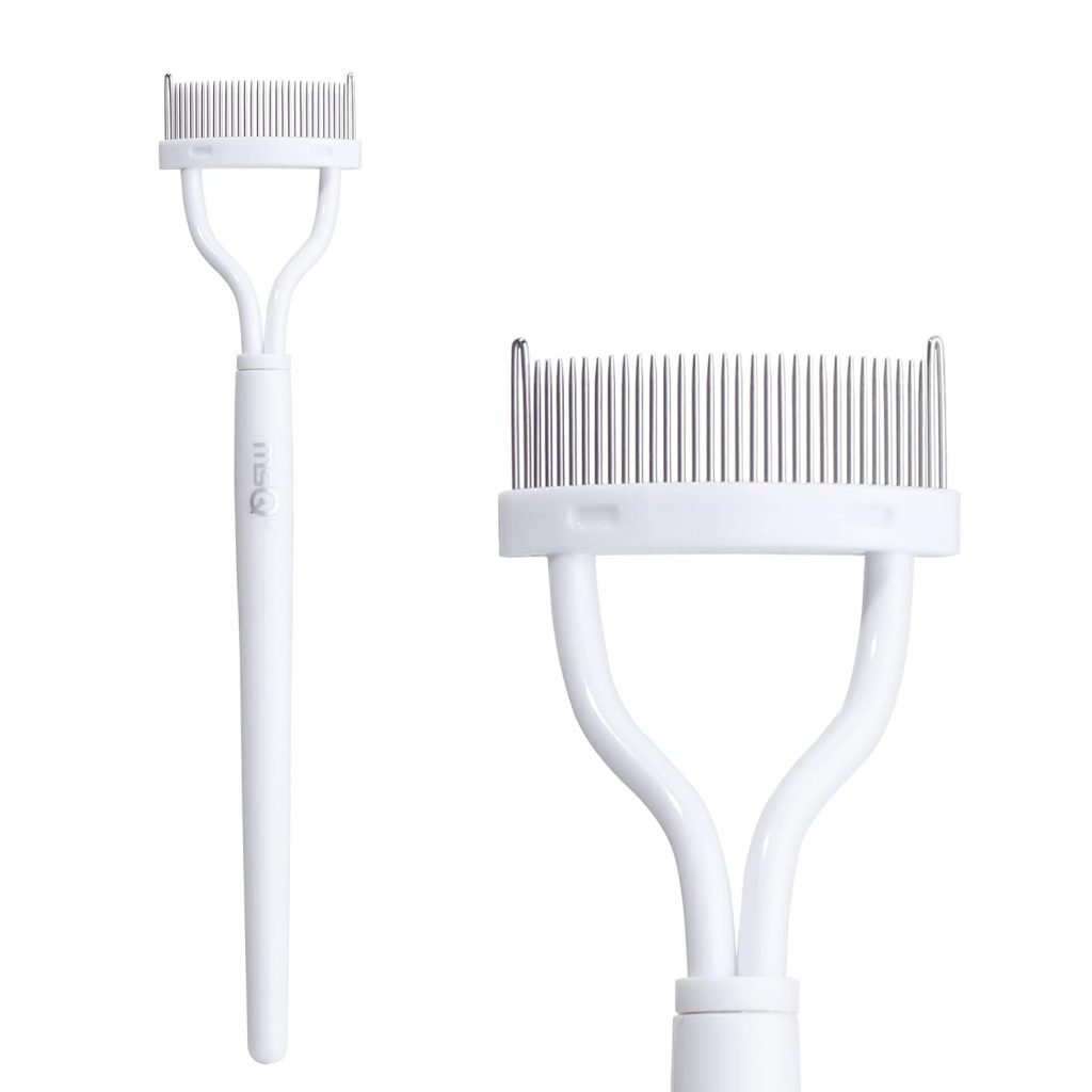 Eyelash Comb MSQ Eyelash Separator Mascara Applicator Eyelash Definer With Comb Cover Arc Designed Cosmetic Brushes Tool Black (1PCS)