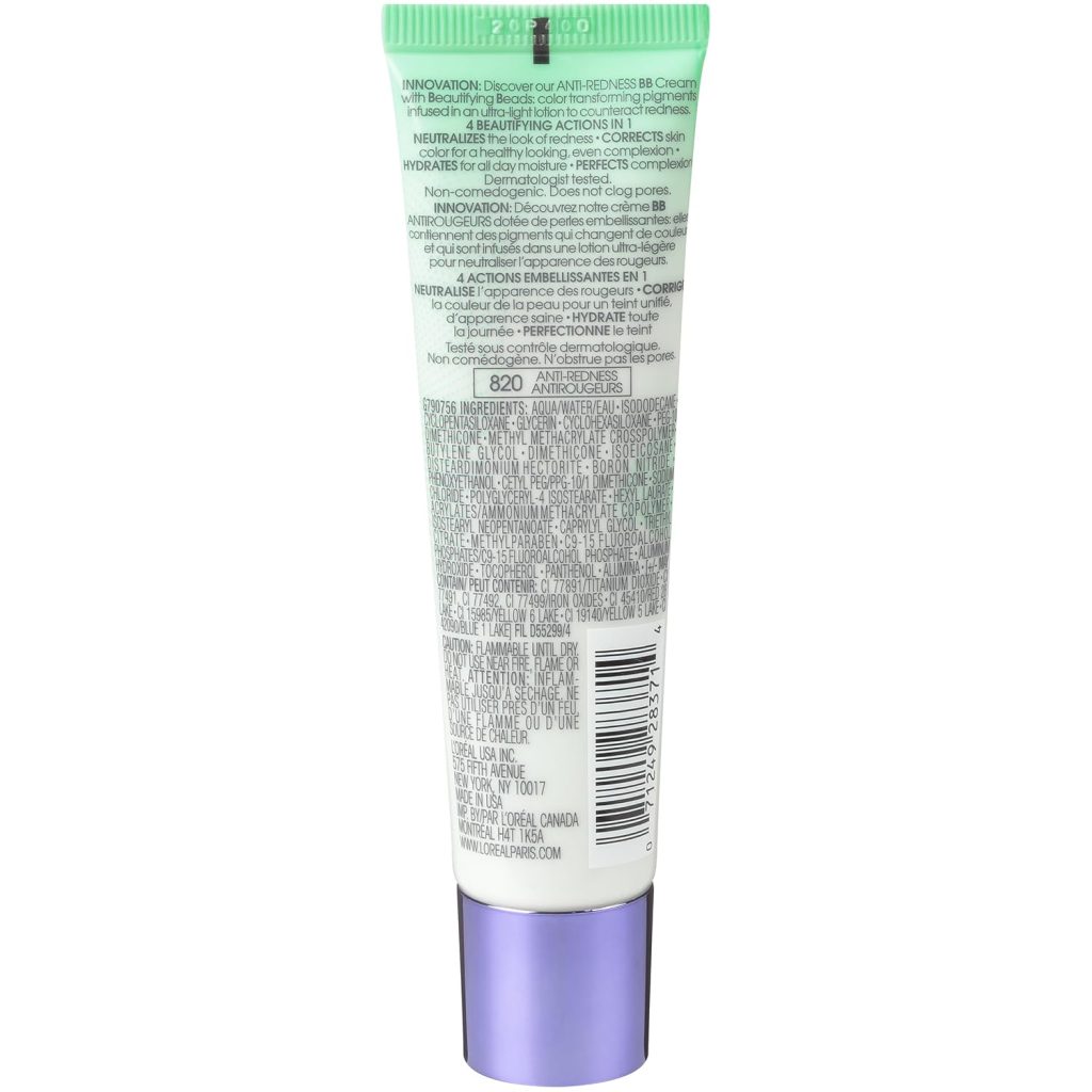 LOréal Paris Makeup Magic Skin Beautifier BB Cream Tinted Moisturizer, Anti-Redness, 1 fl oz, 1 Count
