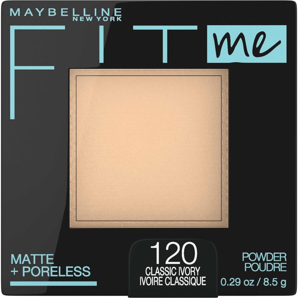 Maybelline Fit Me Matte + Poreless Pressed Face Powder Makeup  Setting Powder, Classic Ivory, 1 Count