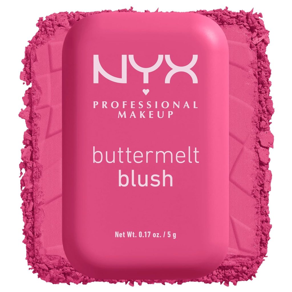 NYX PROFESSIONAL MAKEUP Buttermelt Powder Blush, Fade and Transfer-Resistant Blush, Up to 12HR Make Up Wear, Vegan Formula - Butta With Time