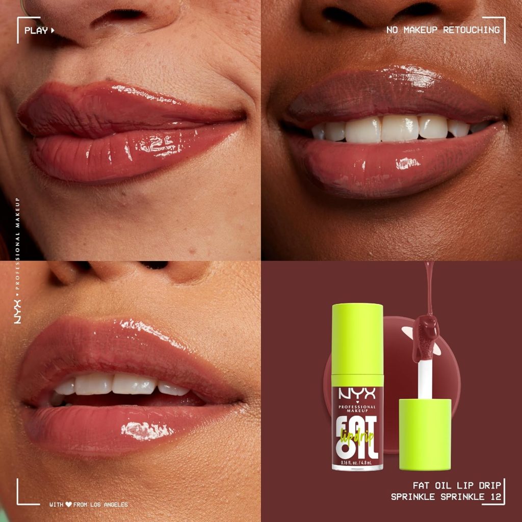 NYX PROFESSIONAL MAKEUP Fat Oil Lip Drip, Moisturizing, Shiny and Vegan Tinted Lip Gloss - Missed Call (Sheer Pink)