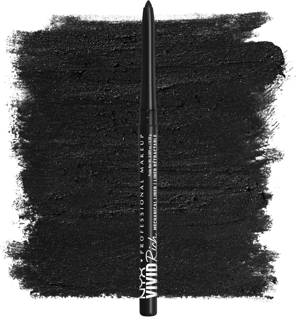 NYX PROFESSIONAL MAKEUP Mechanical Eye Pencil,Vivid Rich Mechanical, Creamy Retractable Eyeliner - Always Onyx, Black Eyeliner