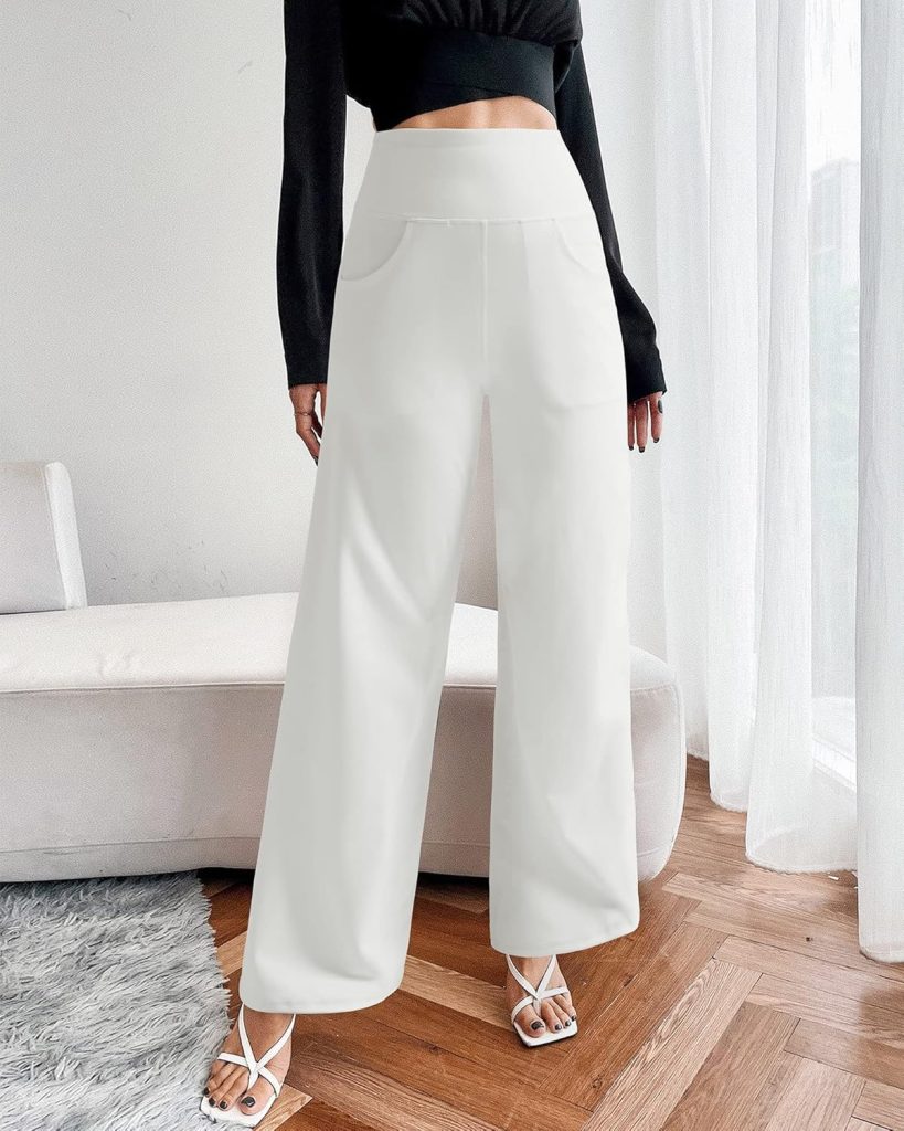 Promover Wide Leg Pants Woman Yoga Pants with Pockets Stretch Loose Casual Lounge Sweatpants Petite/Regular/Tall