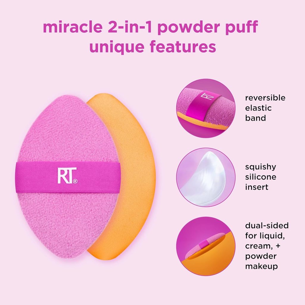 Real Techniques Miracle Complexion Sponge Set Duo, 2 Makeup Sponges For Liquid  Cream Makeup, Makeup Blender Sponge For Buildable Coverage, Foundation Sponge For Natural, Dewy Base, Latex-Free Foam