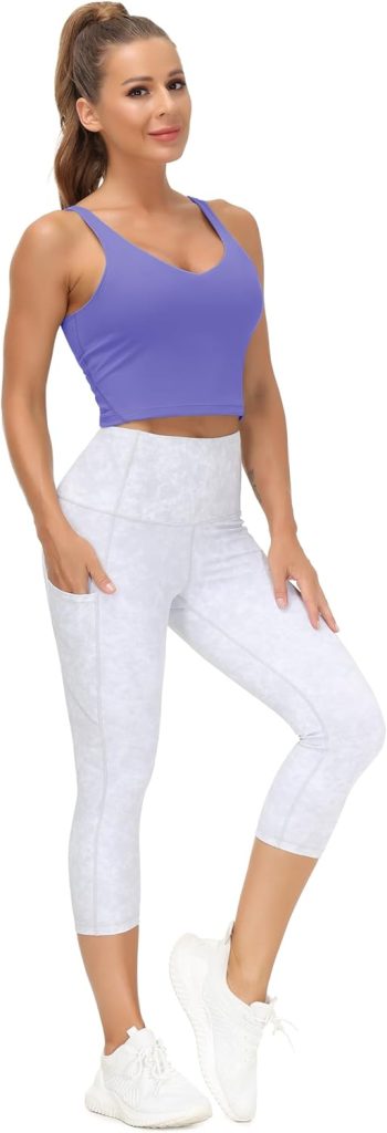 THE GYM PEOPLE Womens Sports Bra Longline Wirefree Padded with Medium Support