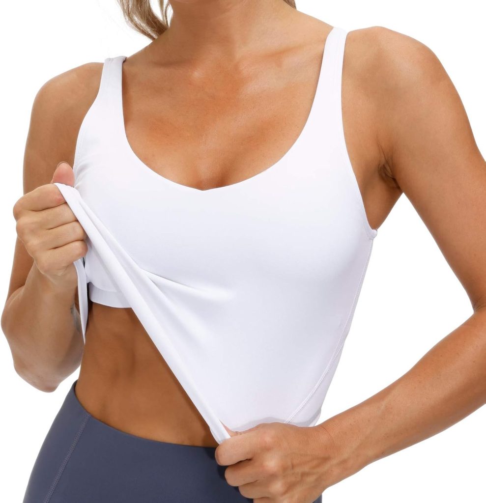 THE GYM PEOPLE Womens Sports Bra Longline Wirefree Padded with Medium Support
