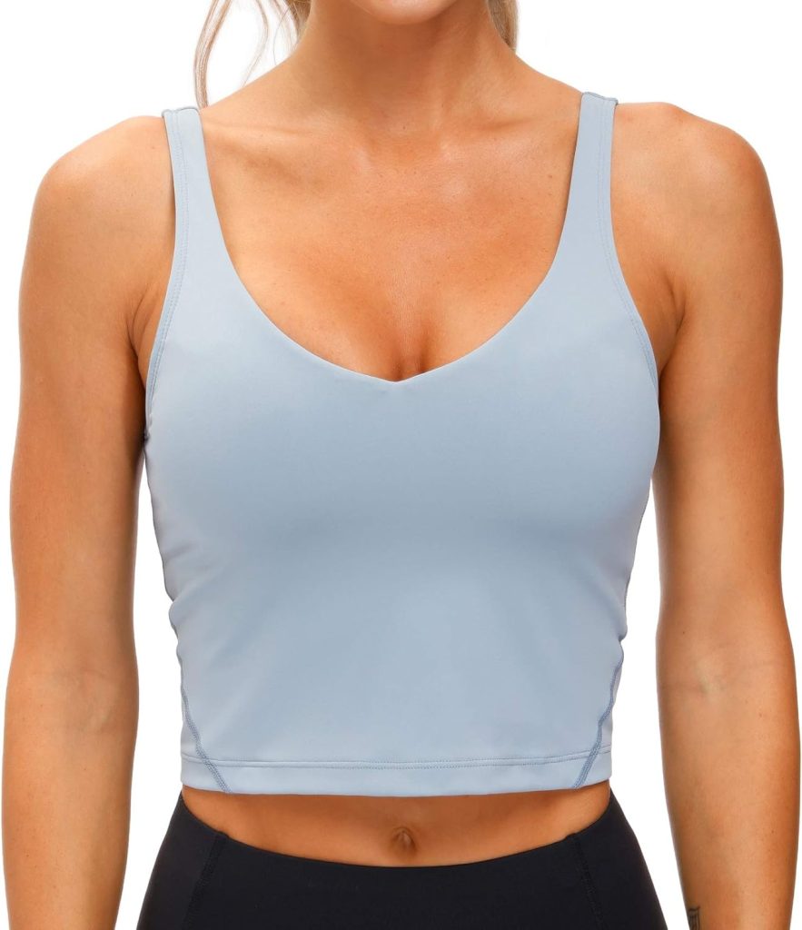 THE GYM PEOPLE Womens Sports Bra Longline Wirefree Padded with Medium Support