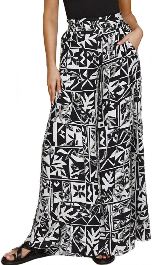Dokotoo Pants for Women Casual Elastic Waist Wide Leg Pants with Pockets Dokotoo Pants for Women Casual Elastic Waist Wide Leg Pants with Pockets