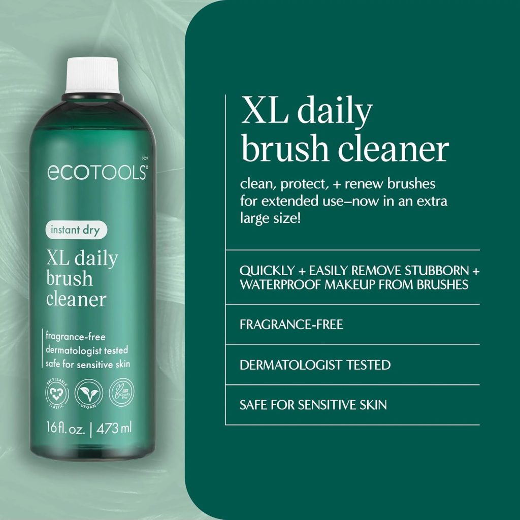 EcoTools Cleanser Shampoo for Makeup Brush/Sponge/Puffs, Remove Makeup  Impurities, Fragrance-Free, No Harsh Chemicals, Vegan  Cruelty-Free, 6 fl.oz./177 ml, 1 Count