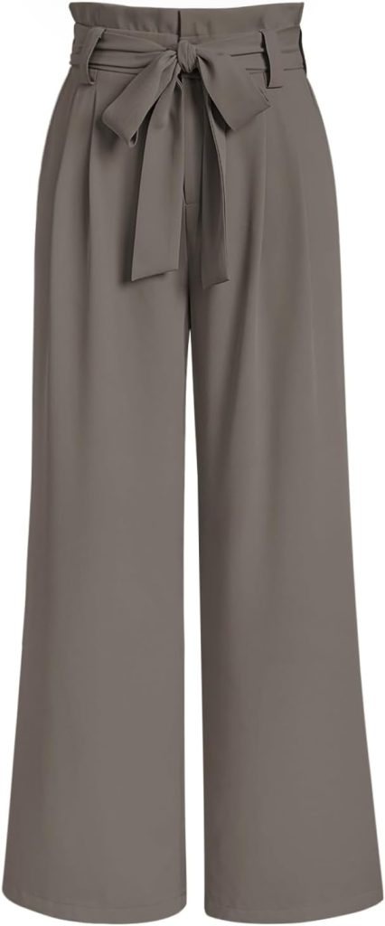 LILLUSORY Wide Leg Dress Pants Womens Paperbag High Waisted Business Casual Trousers with Removable Belt LILLUSORY Wide Leg Dress Pants Womens Paperbag High Waisted Business Casual Trousers with Removable Belt