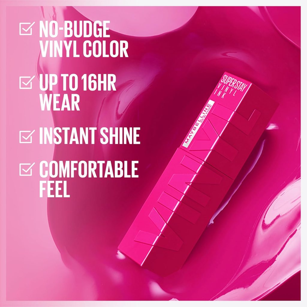 MAYBELLINE Super Stay Vinyl Ink Longwear No-Budge Liquid Lipcolor Make Up, Highly Pigmented Color and Instant Shine, Sultry, 1 Count MAYBELLINE Super Stay Vinyl Ink Longwear No-Budge Liquid Lipcolor Make Up, Highly Pigmented Color and Instant Shine, Sultry, 1 Count
