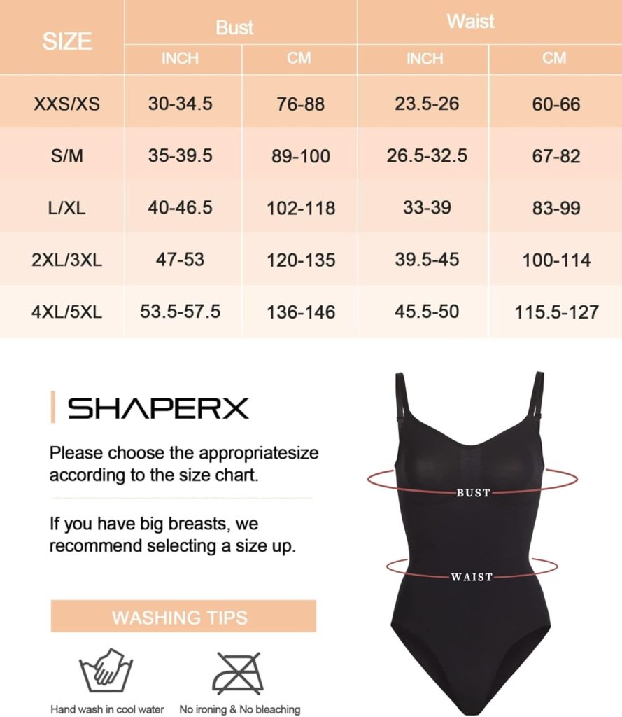SHAPERX Womens Shapewear Bodysuit Tummy Control Body Shaper Seamless Sculpting Snatched Waist Body Suit