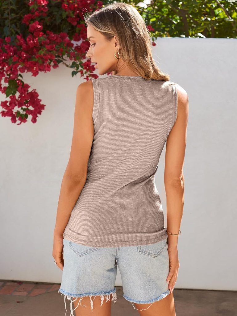 SUNBS 3 Pack Women Tank Tops Ribbed Summer Casual Sleeveless Basic Cami Top Trendy Slim Henley Button Down Blouses 2024 SUNBS 3 Pack Women Tank Tops Ribbed Summer Casual Sleeveless Basic Cami Top Trendy Slim Henley Button Down Blouses 2024