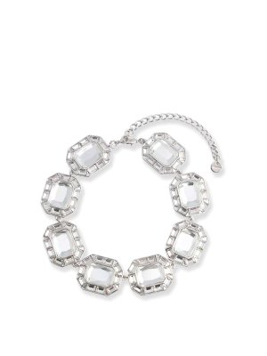 Self Portrait silver crystal necklace