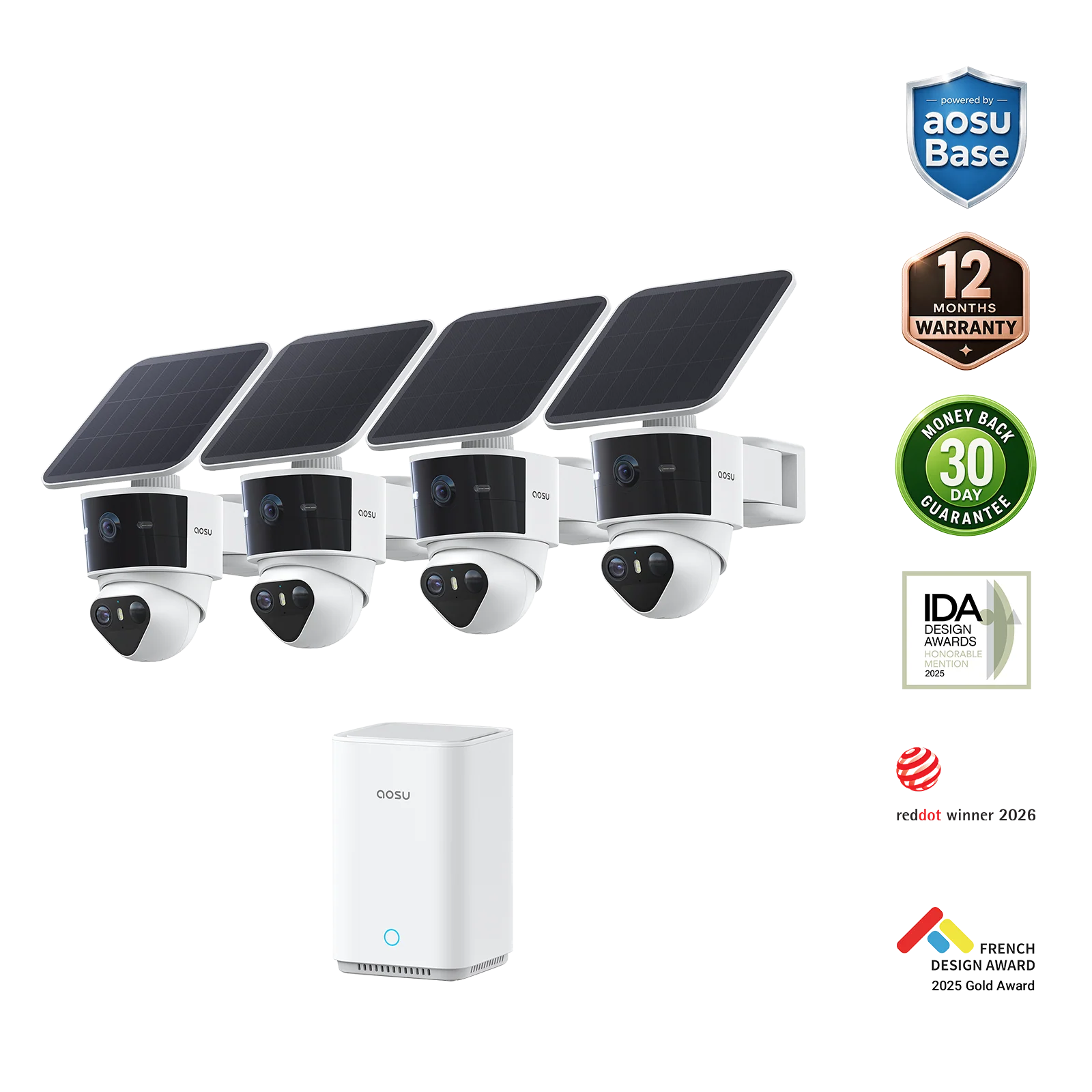 SolarCam T2 Pro camera kit components